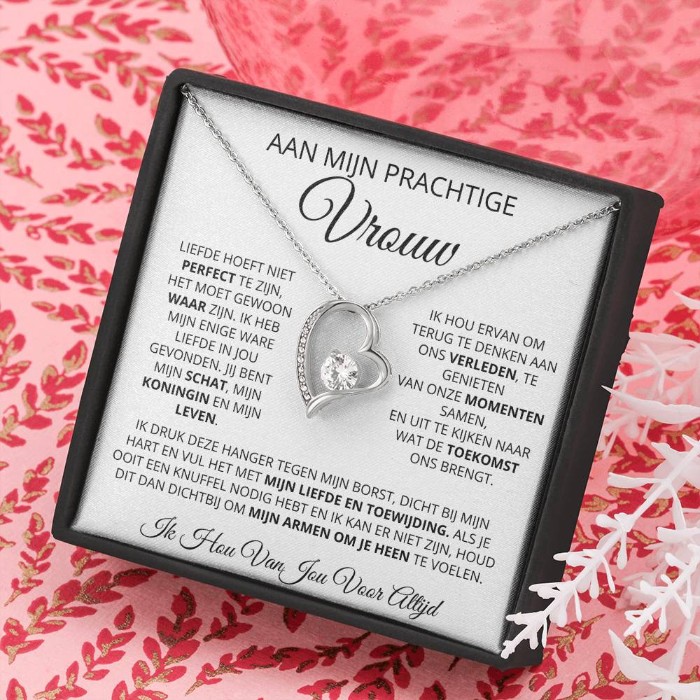To My Beautiful Wife - You are my soulmate, my queen, my life - Heart Necklace