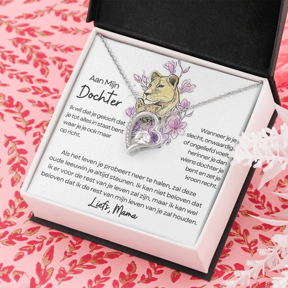 To My Daughter - Heart Necklace - Leo - Love, Mom