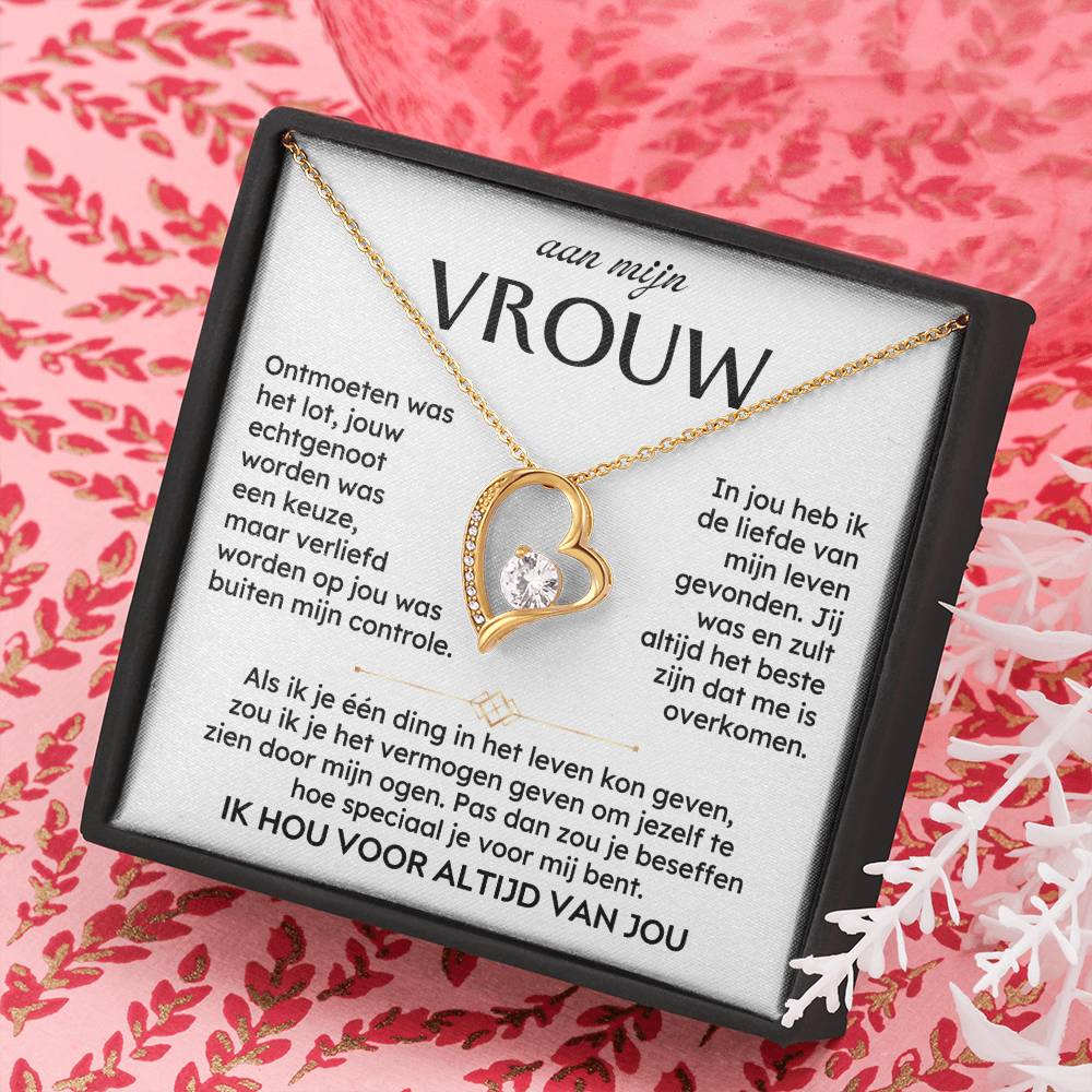 To My Wife - I will always and forever love you - Heart necklace