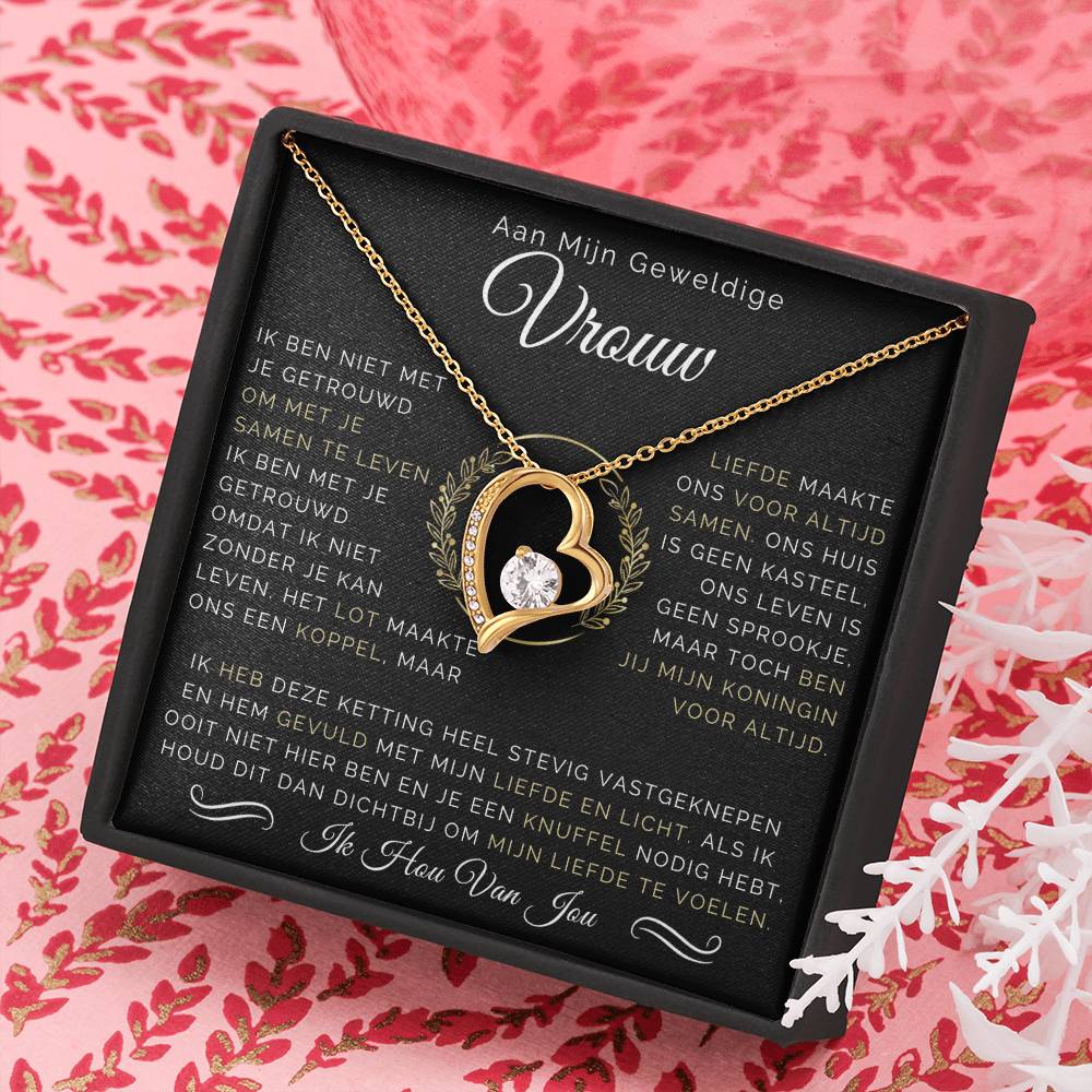 To My Amazing Wife - You are my queen forever - Heart Necklace