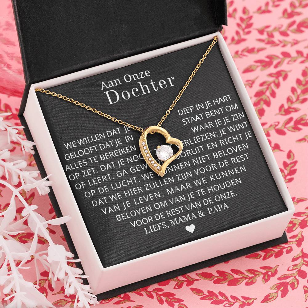 To My Daughter - Reach for the Stars - Heart Necklace