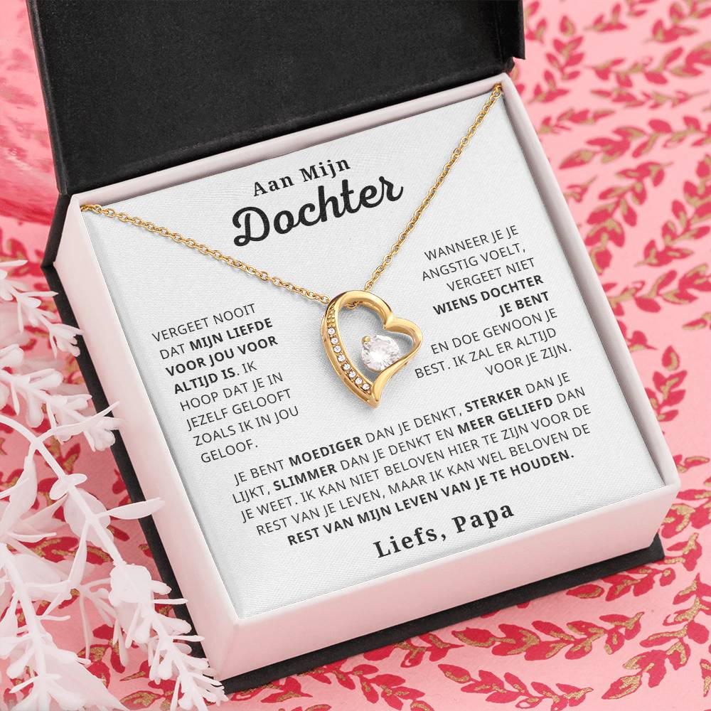 To My Daughter - My Love for You is Forever - Heart Necklace