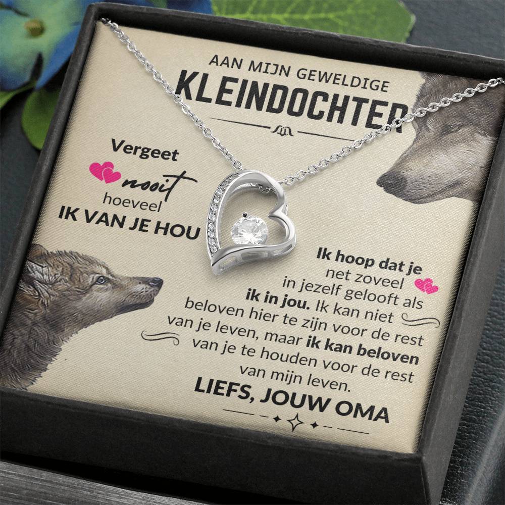 To My Granddaughter - Heart Necklace - Wolvin
