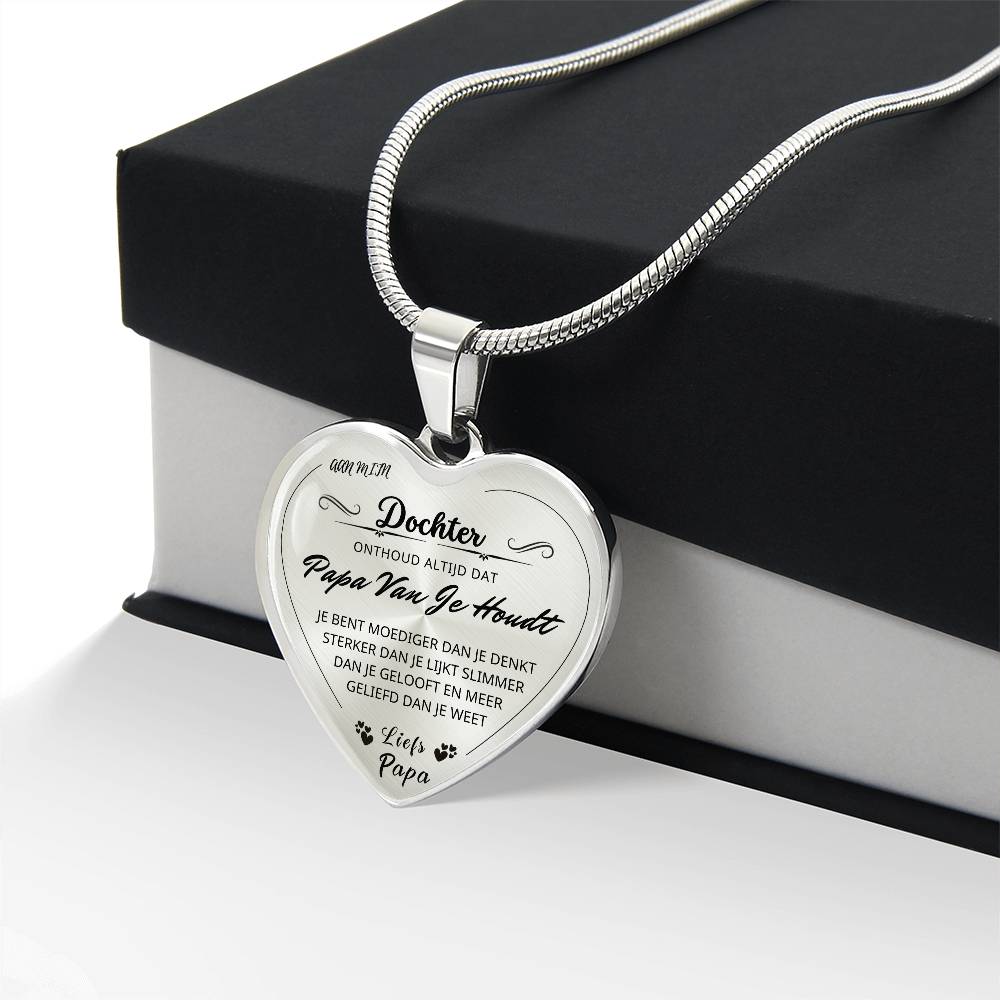 Heart Necklace - You Are Braver - To My Daughter from Dad