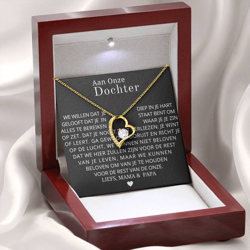 To My Daughter - Reach for the Stars - Heart Necklace