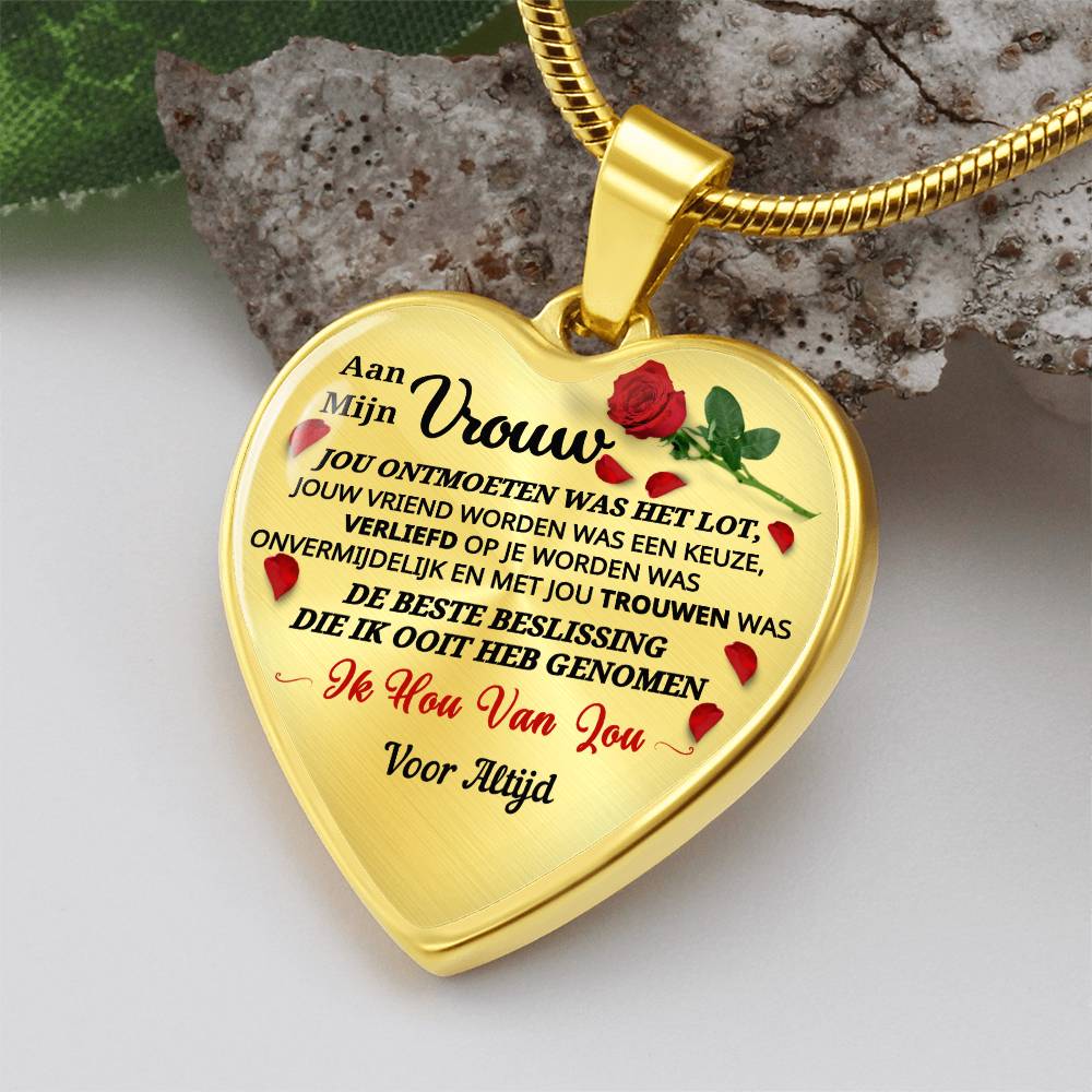 Heart Necklace - I Will Love You Forever and Always - To My Wife