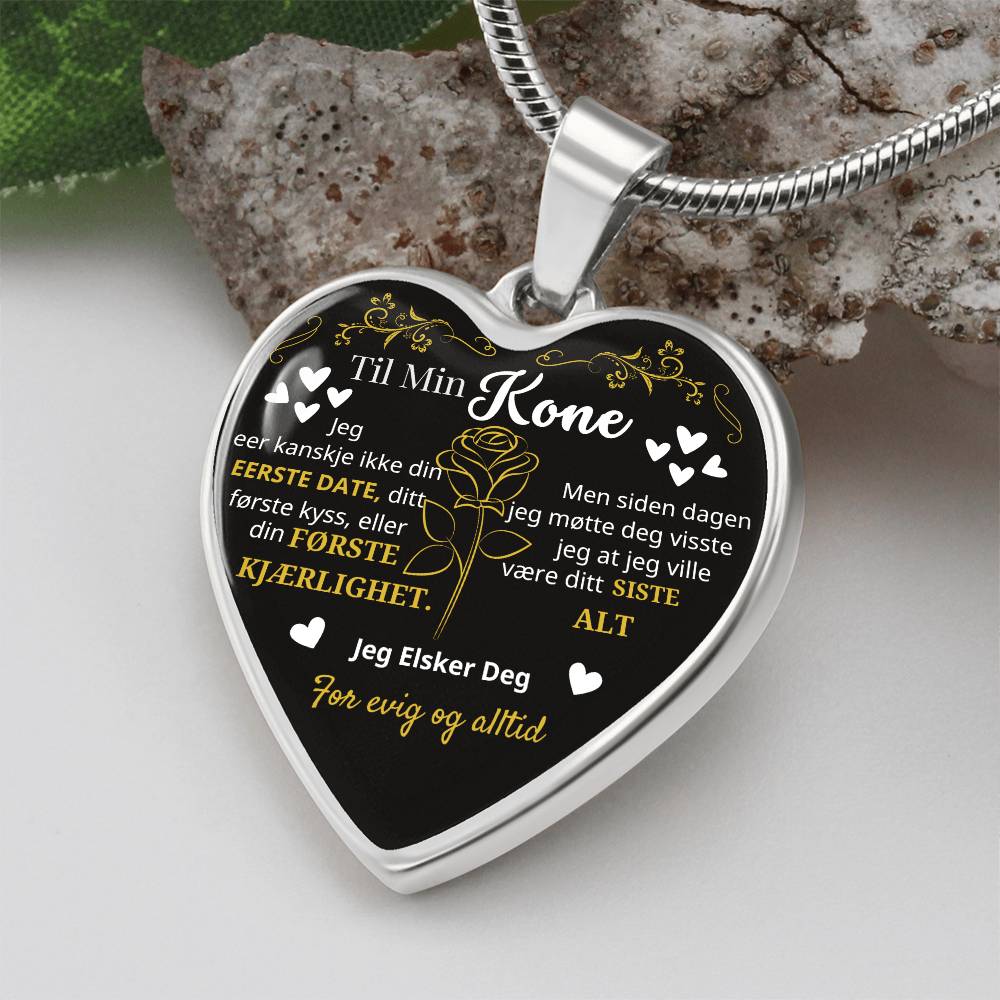 Heart Necklace - I Will Love You Forever and Always - To My Wife