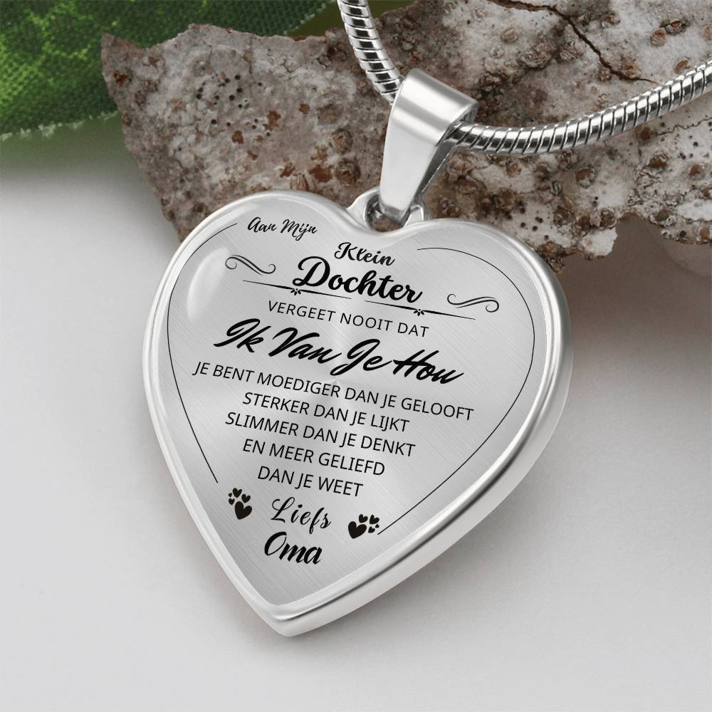 Heart Necklace - Always remember, I love you - To my granddaughter from grandma