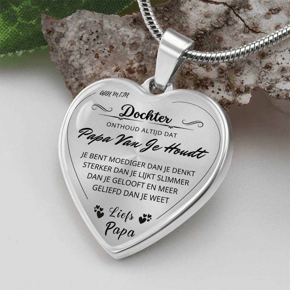 Heart Necklace - You Are Braver - To My Daughter from Dad