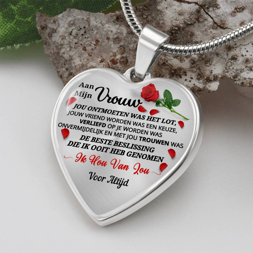 Heart Necklace - I Love You Forever and Always - For My Wife