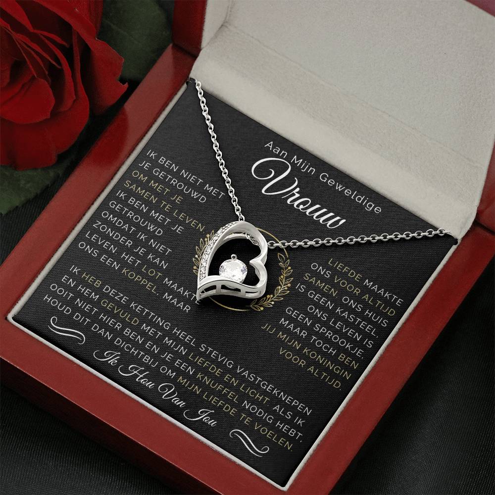 To My Amazing Wife - You Are My Queen Forever - Heart Necklace